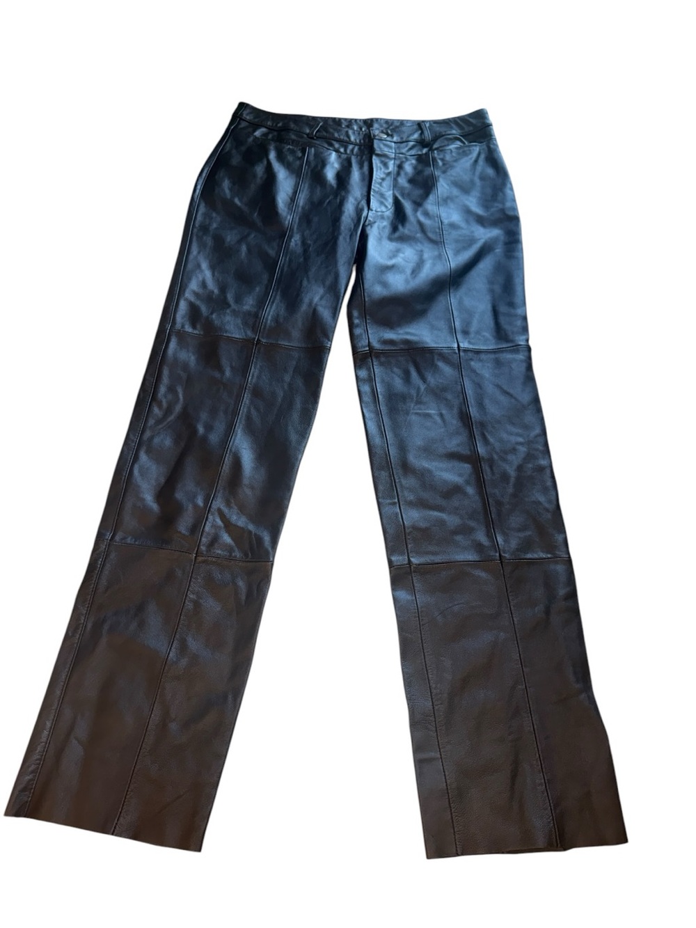 Vintage Wilsons Leather Black Genuine Leather Pants Lined Raw Hem Bootcut